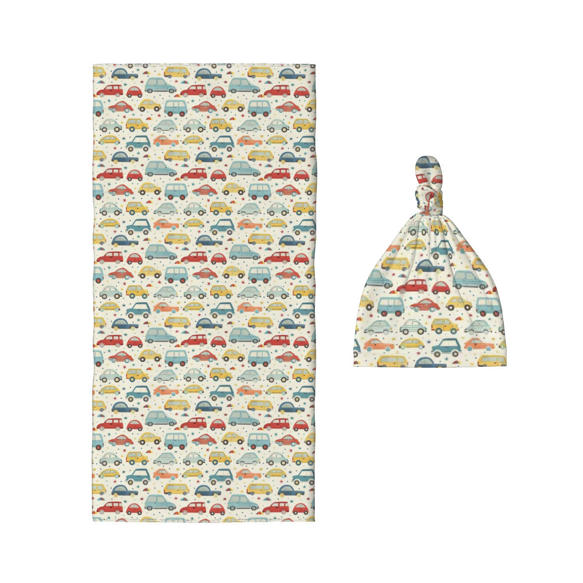Cars Baby Swaddle Blanket & Beanie Hat Set
