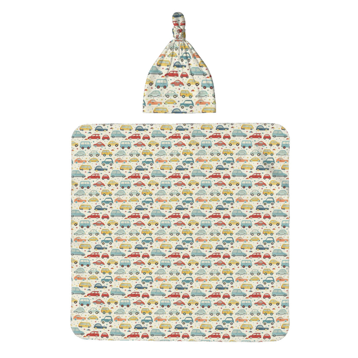 Cars Baby Swaddle Blanket & Beanie Hat Set