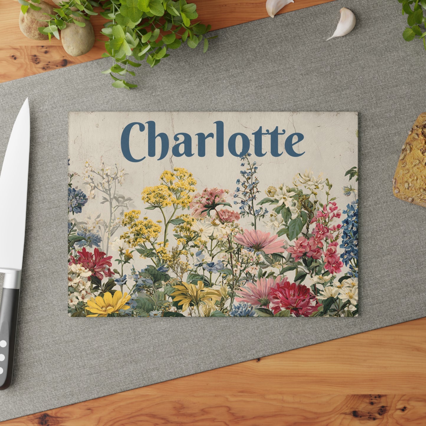 Vintage Wildflowers Cutting Board
