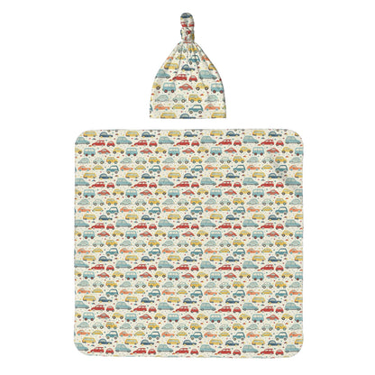Cars Baby Swaddle Blanket & Beanie Hat Set