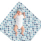 Blue Hearts Baby Swaddle Blanket & Beanie Hat Set