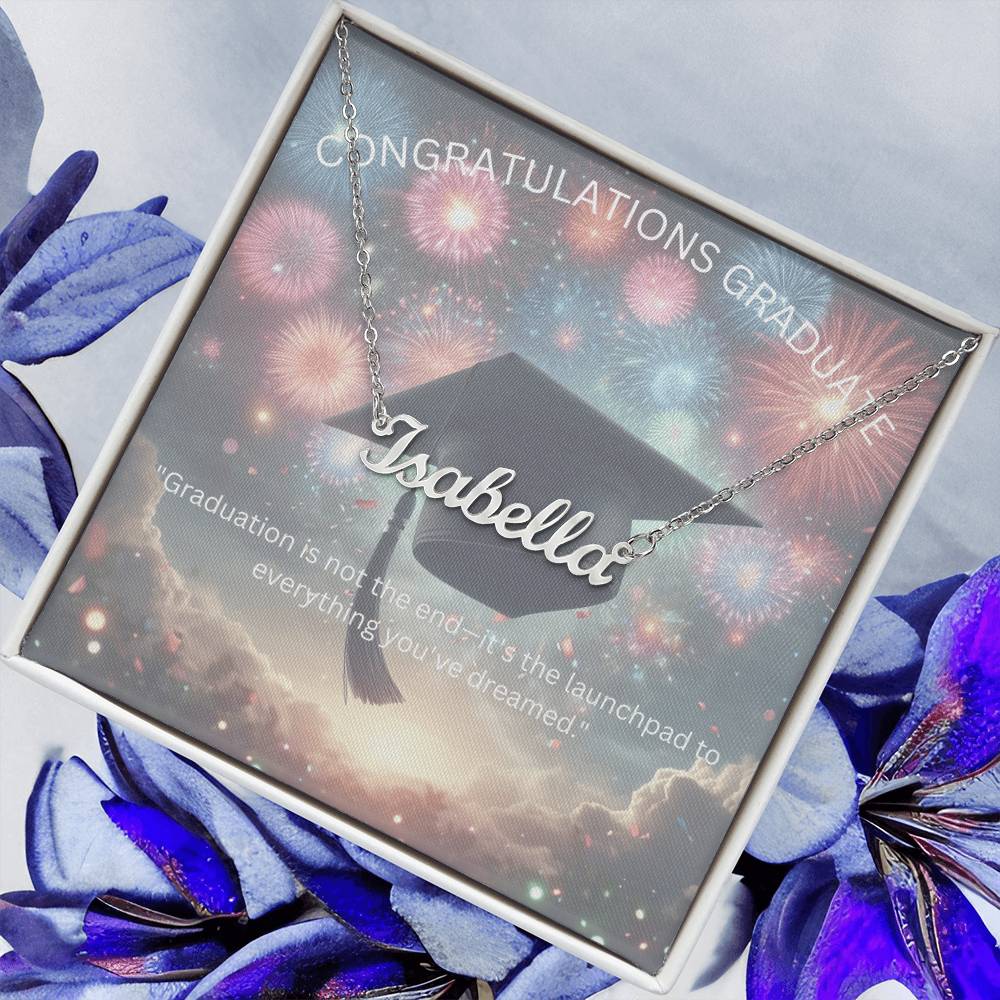 Congratulations Graduate Name Necklace