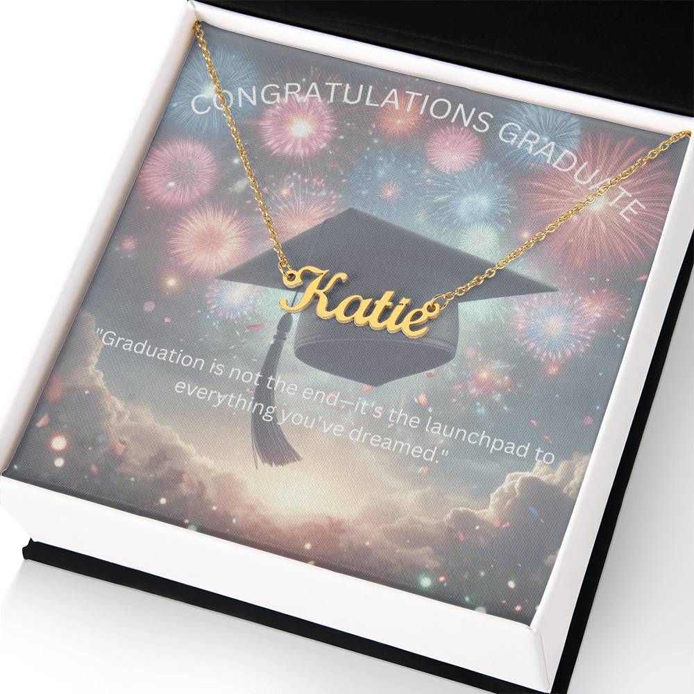 Congratulations Graduate Name Necklace