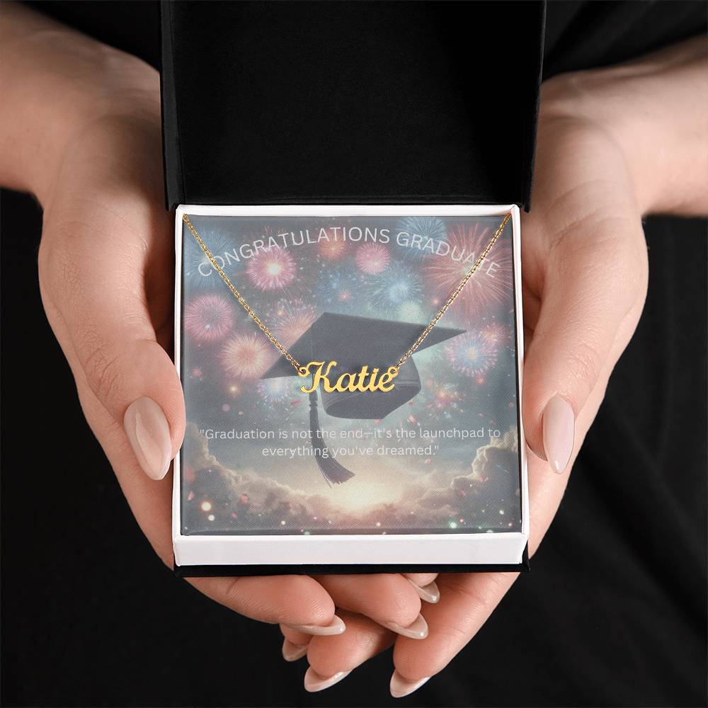 Congratulations Graduate Name Necklace