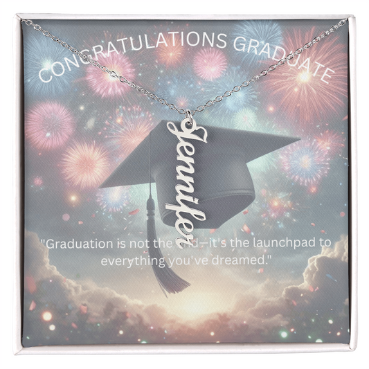 Congratulations Graduate Name Necklace