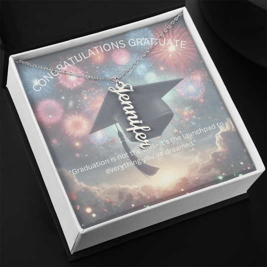 Congratulations Graduate Name Necklace