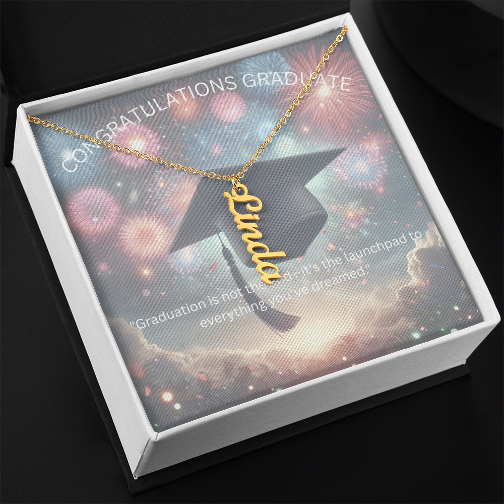 Congratulations Graduate Name Necklace