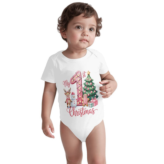Baby Girl's First Christmas Onesie