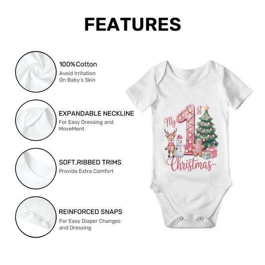 Baby Girl's First Christmas Onesie